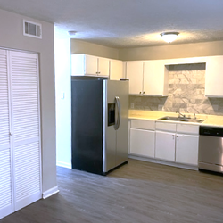 kitchen at Creekview Apartments Located in Scottdale, Georgia